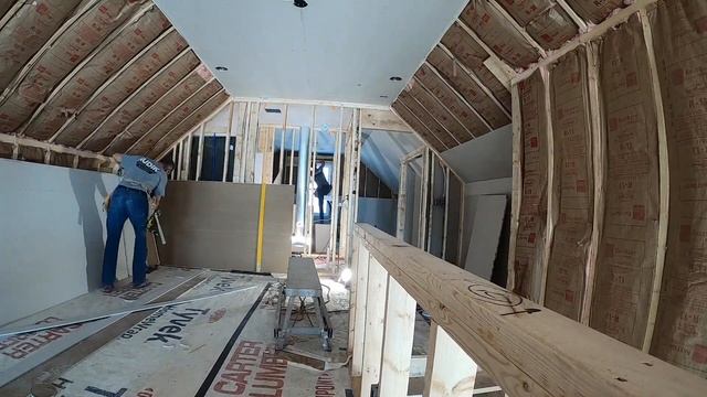 How to hang drywall in a house in 20 mins...(time lapse) смотреть онлайн