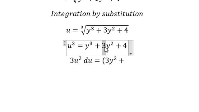 Calculus Help: ∫ (y^2+2y)/∛(y^3+3y^2+4) Dy - Integration By Substitution - Techniques