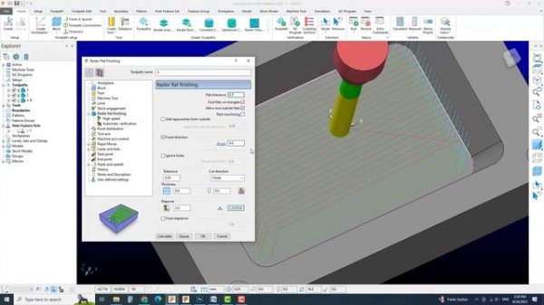 Powermill 2020 tutorial  Autodesk powermill  raster flat finishing  Step by Step