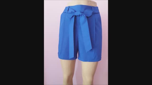 Женские ШОРТЫ с поясом, КРОИМ сразу на ткани. Мой DIY смотреть онлайн