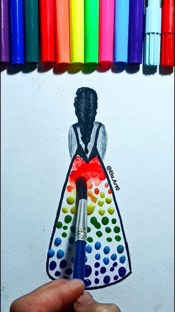 Fantasy drawing of a girl🌈💃 #art #shortsvideo #viral смотреть онлайн