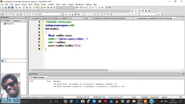 a programm to calculate the area of circle c++ codeblock.mp4 смотреть онлайн