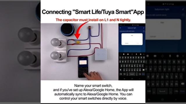 UNKAS Tuya Smart Life Glass Panel EU/UK Standard Touch Switch Zero/Single Fire Line Voice Control смотреть онлайн
