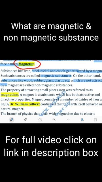 #shorts #magneticsubstance | What Are Magnetic And Non Magnetic Substance