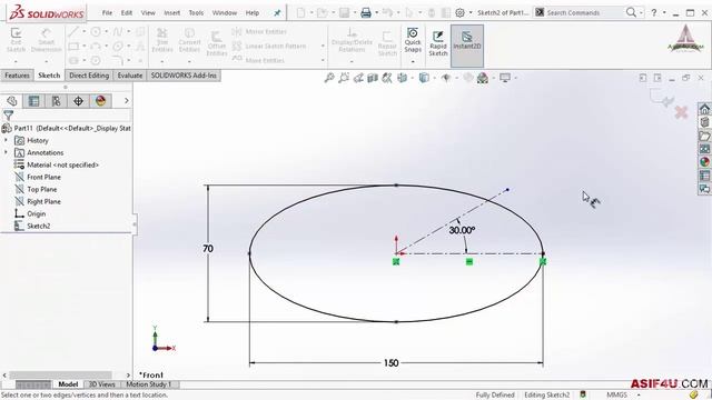 004 Partial ellipse in solidworks смотреть онлайн