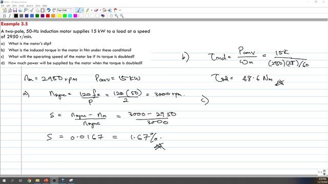 Induction Motor - Torque Speed Characteristics (Problem 2) смотреть онлайн