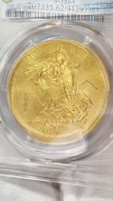 イギリス 5ポンド金貨 ヴィクトリア・ゴールデン・ジュビリー 1887 高鑑定 MS62 単年度&単デザイン смотреть онлайн