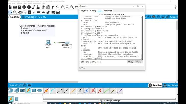 Assign IP to Switch and PC смотреть онлайн