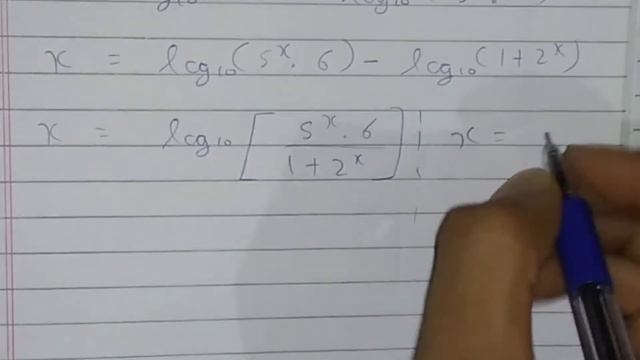 X+log(1+2^x)= X Log(5)+log(6). Find The Value Of X.  Logarithm Property Question.