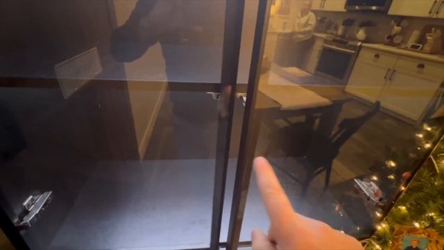 Homsee Bookcase Bookshelf With 5 Tier Shelves, 4 Glass Doors And LED Lights, Wooden Display Storage