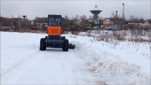 Автогрейдер ГС-14.20П (испытания в поле на рыхлом снегу)