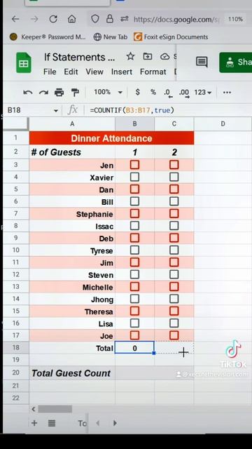 Google sheets guest list RSVP count смотреть онлайн