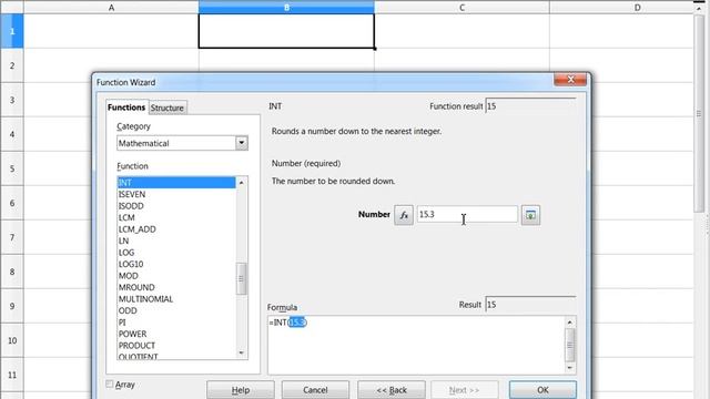 OpenOffice Calc functions: INT смотреть онлайн