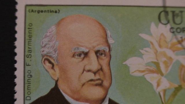 Postage Stamp. Cuba Correos. Domingo F.Sarmiento (Argentina) Govenis Utriculata. 1989. Price 1 C.