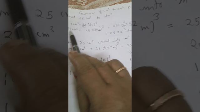 #shorts Convert 25(cm)3 To (dm)3& (m)3 # Convesion Factor 4cm3todm3@ Veena Dixit Chemistry IIT Jee