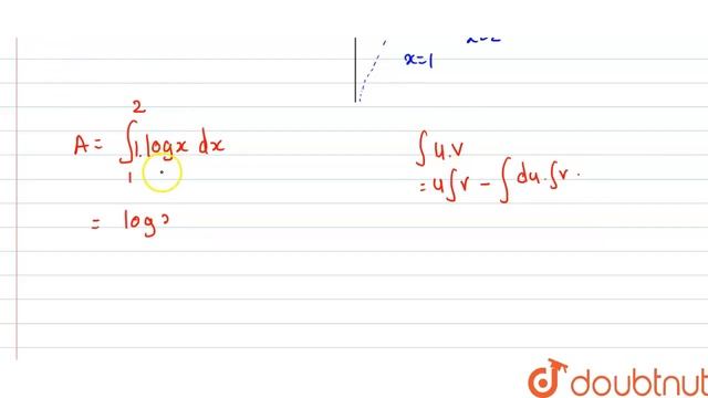The area bounded by the curve y = log x, X- axis and the ordinates x = 1, x = 2 is смотреть онлайн