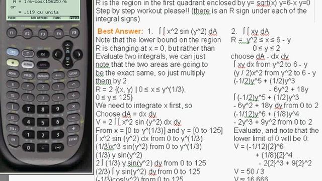 Double Integral with two problems, 1. f(xy) = x^2*sin(y^2) & 2. f(xy) = x*y смотреть онлайн