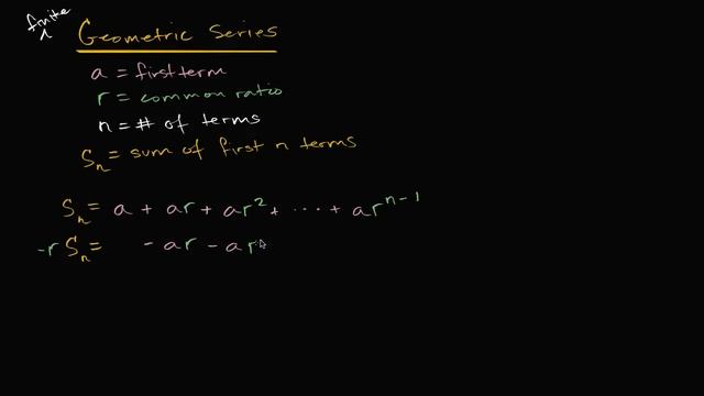 Finite geometric series formula justification | High School Math | Khan Academy смотреть онлайн