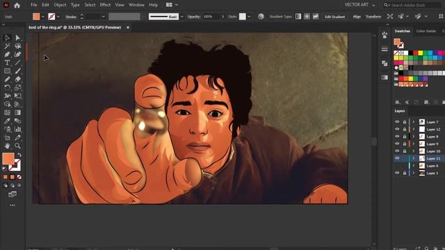 Vector Art | Vector Portrait | Cartoon Yourself | How to draw Vector Art using gradient смотреть онлайн