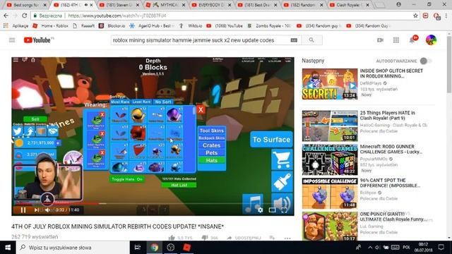 NEW UPDATE NEW CODES AND GETTING THE NEW BEST PET IN THE GAME (Mining simulator смотреть онлайн