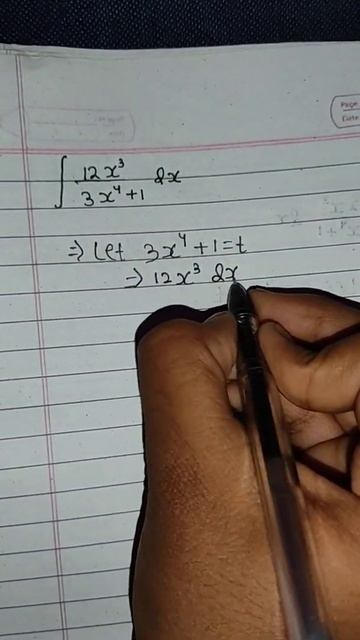 #Indefinite Integration||# Substitution Method||integration Of 12x³/3x⁴+1 Dx