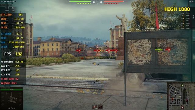 World of Tanks GTX 1650 4GB All Setting FPS & Game play & Benchmark смотреть онлайн