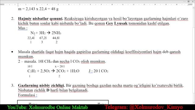 GAZ QONUNLARI (27-DARS KIMYO)
