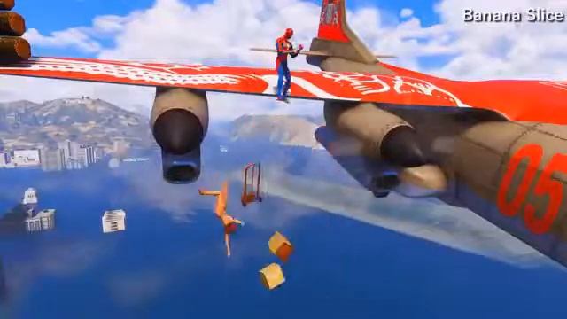GTA 5 Epic Ragdolls Spiderman VS Megalodon Funny Moments & Fails HD смотреть онлайн