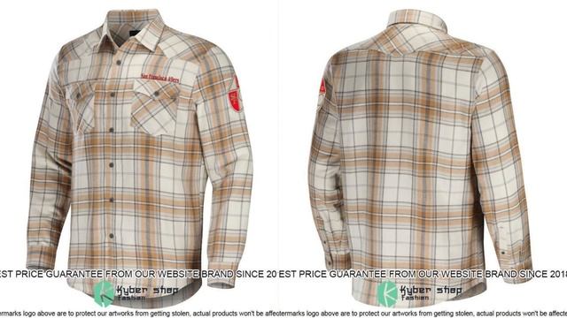 San Francisco 49ers NFL Darius Rucker Collection Tan Flannel Long Sleeve Button Shirt смотреть онлайн
