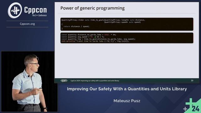 How to Improve the Safety of C++ Code With a Quantities & Units Library - Mateusz Pusz - CppCon 2024 смотреть онлайн