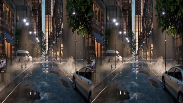 3D видео в городской среде VR режим смотреть онлайн