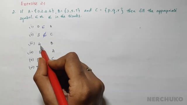 If A={0,2,4,6},B={3,5,7} and C= {p,q,r} then fill appropriate symbol ∈ or ∉- Class 10 смотреть онлайн