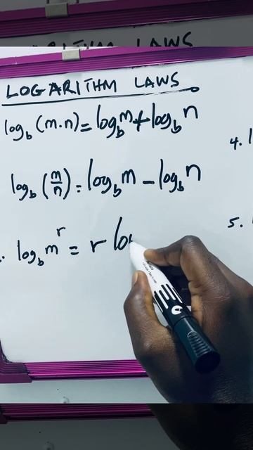 Logarithmic Laws In 44seconds😊. #logarithm #log #logarithms #logarithmicfunctions #logarithmic