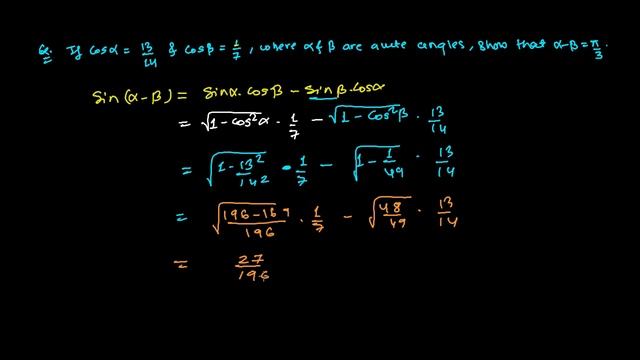 Trigonometry Formula - Cos(A-B) Based Question смотреть онлайн