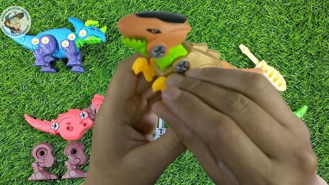 Merakit Mainan Dinosaurus, Stegosaurus, T Rex Robot, Triceratops, Pterosaurus смотреть онлайн