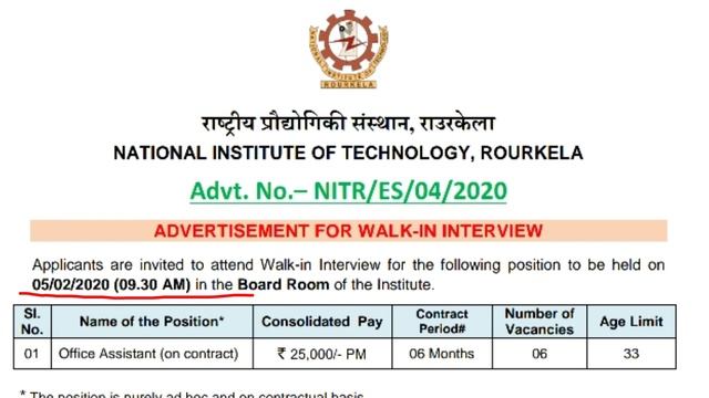 NIT Rourkela Recruitment 2020, Office Assistant Job 2020, Salary:- 25000, Odisha Job 2020. смотреть онлайн