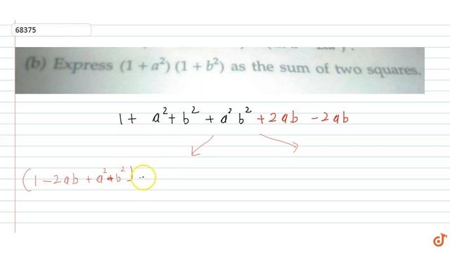 Express `(1+a^2)(1+b^2)` as the sum of two squares - Algebra - Good Question смотреть онлайн