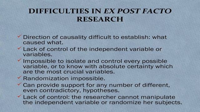 CORRELATIONAL EX POST FACTO RESEARCH DESIGN смотреть онлайн