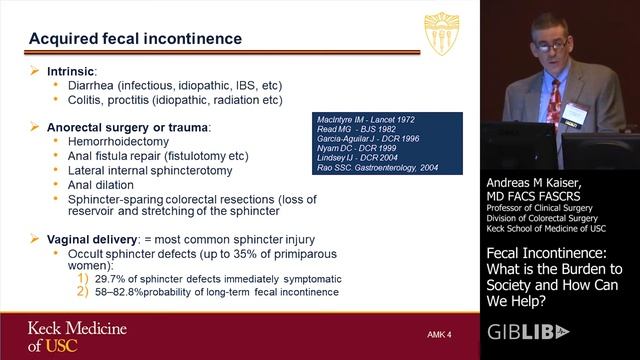 Fecal Incontinence by Andreas M. Kaiser, MD | Preview смотреть онлайн