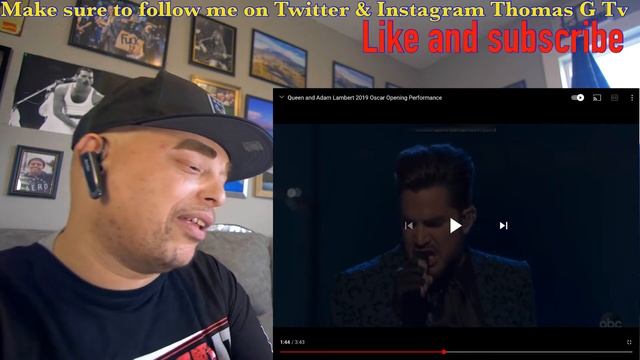 Thomas G doing a music reaction to Adam Lambert with Queen - Opening at the oscars in 2019. #rock смотреть онлайн