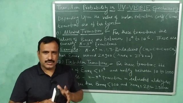 Transition Probability In UV-VISIBLE Spectroscopy
