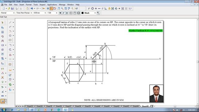 Example 45 on Projection of Plane Surfaces смотреть онлайн