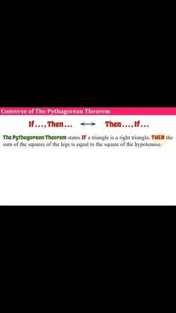 💗💛❤️Converse Of The Pythagorean Theorem #Shorts