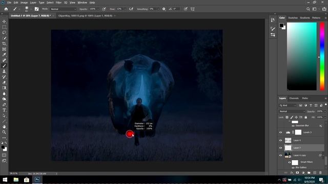 Fantasy Photo Manipulation Photoshop Tutorial | Glowing Rhino | Photoshop Manipulation смотреть онлайн
