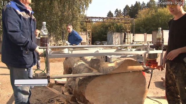 Пилим ель на пилораме