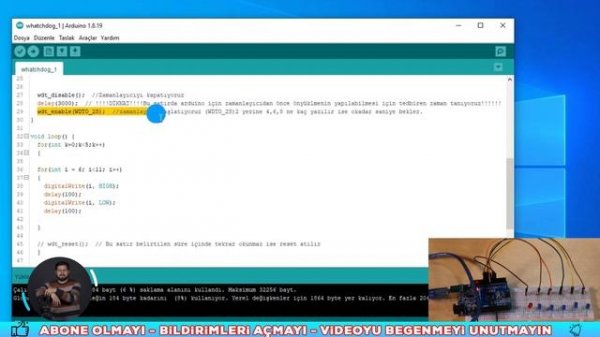 Arduino - Watchdog timer - Arduino WDT - Arduino resetleme - Robotik Kodlama Dersleri - 76 -