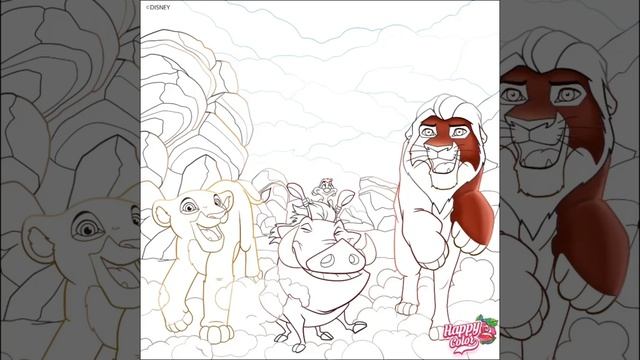 Раскраски по номерам мультфильм Кароль Лев 🦁 (Happy Color)#подпишись #disney #топ #тренды #shorts смотреть онлайн