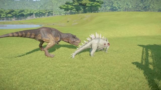 Jurassic World Evolution Battle: Tyrannosaurus VS Chungkingosaurus смотреть онлайн