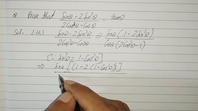 Prove sin theta-2sin cube theta/2cos cube theta-cos theta=tan theta | Class 10 Ex 8.4 q 5 vii смотреть онлайн