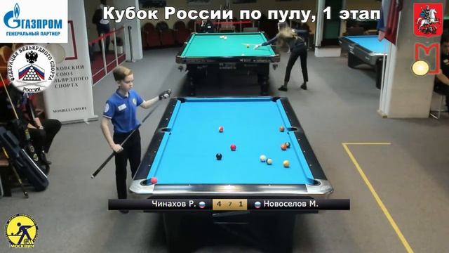 1/8 Р. Чинахов (R. Chinakhov) vs М. Новосёлов Russia Open 2020 1 tour. 8-ball смотреть онлайн